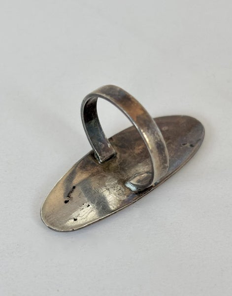 Native American Turquoise Red Coral Inlay Ring | vintage Carousel 6