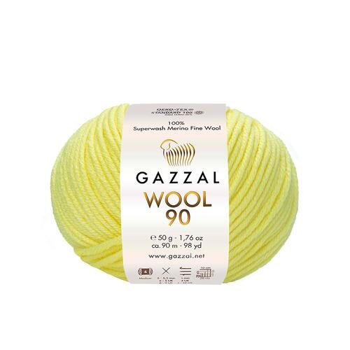 Gazzal Wool 90 - 100% Merino 10ply 3665 Lemon Carousel 1
