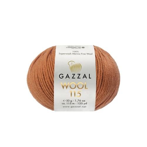 Gazzal Wool 115 - 100% Merino 8ply 3311 Caramel Brown Carousel 1