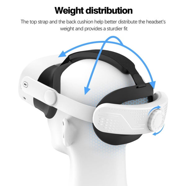 Adjustable Vr Head Strap For Comfort Gray / White Carousel 2