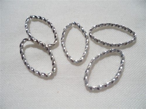 Silver Fancy Twisted Oval Jump Rings x 50 SPECIAL PRICE Carousel 1
