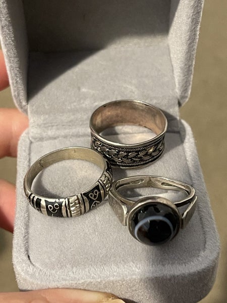 $1 reserve// 3pcs Vintage Solid Sterling Silver Rings Carousel 1