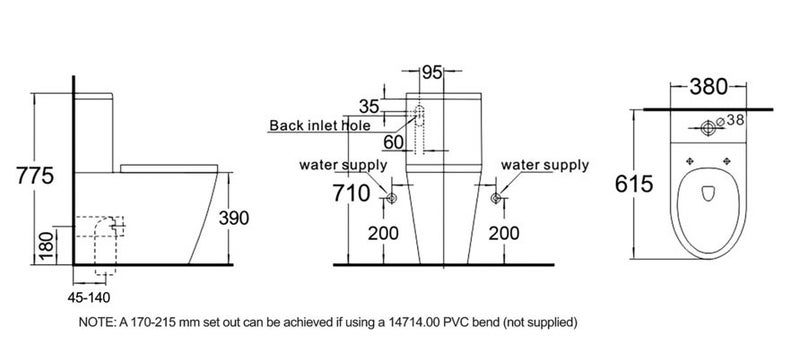 END OF LINE - ELEMENTI CC BTW TOILET SUITE Carousel 2