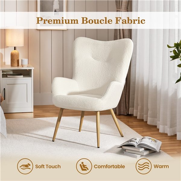 Boucle Accent Chair Armchair Carousel 10