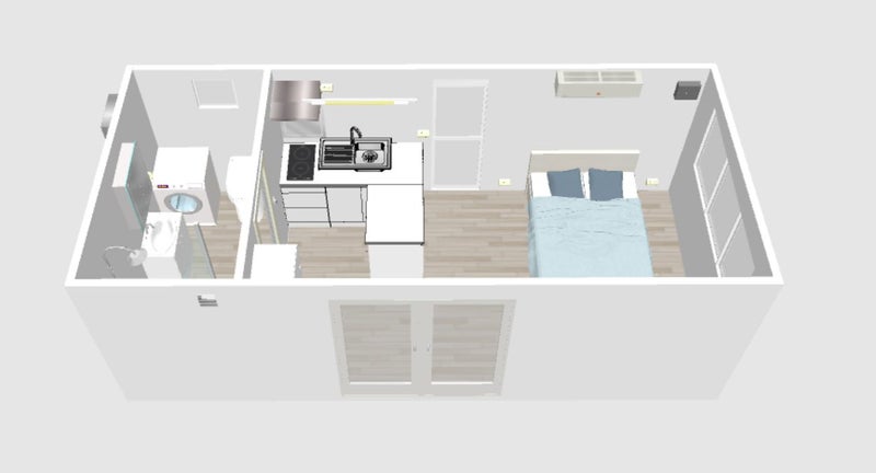 *Ready to go* 6.25x2.9m Self-contained Cabin 18.13sqm Double-glazed Door&Windows Carousel 11