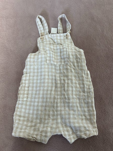 Cotton on Baby gingham shortalls 12-18 months Carousel 1