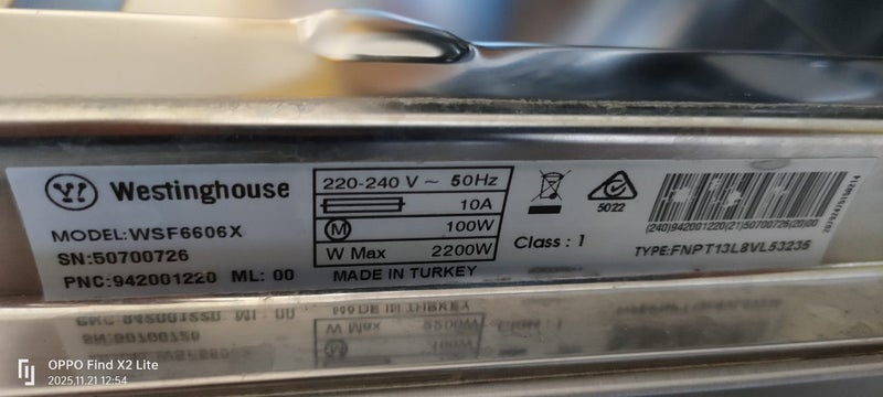 *** Westinghouse dishwasher*** Carousel 2