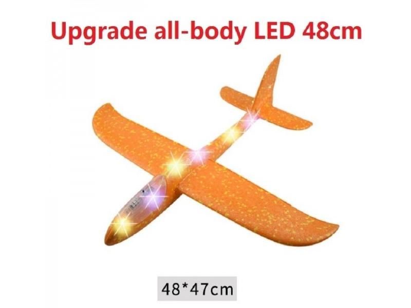 Foam Hand Throwing LED Airplanes Toy 48cm LED Flight Mode Glider Inertia Planes Carousel 2