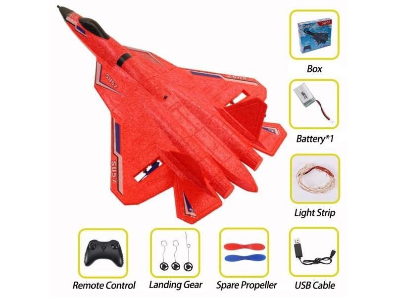 Rc Plane SU 57 Light Fixed Wing Hand Throwing Foam Electric Remote Control Carousel 1