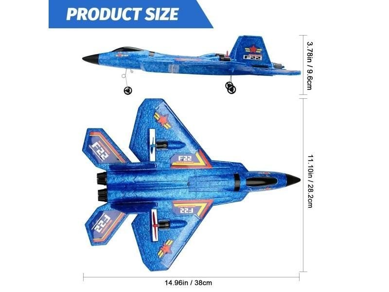 F22 Raptor RC Plane 2.4G 2CH LED Light EPP Foam Airplane Toy For Children Carousel 4