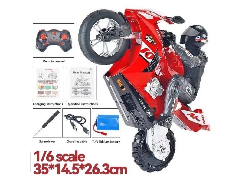 RC Motorcycle 2.4G 1/6 Remote Control Car Drift Stunt Toys For Boy Carousel 4