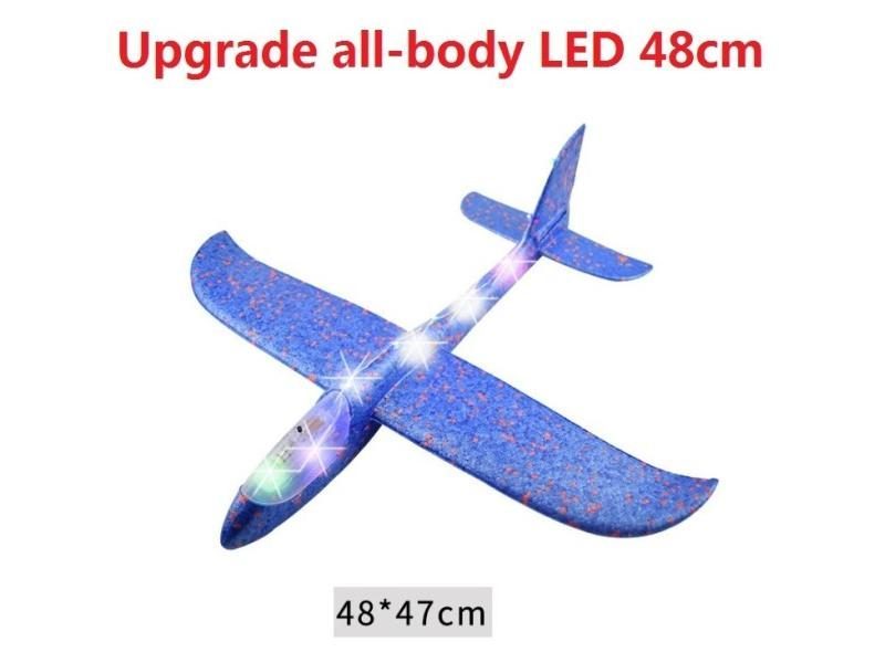 Foam Hand Throwing LED Airplanes Toy 48cm LED Flight Mode Glider Inertia Planes Carousel 1