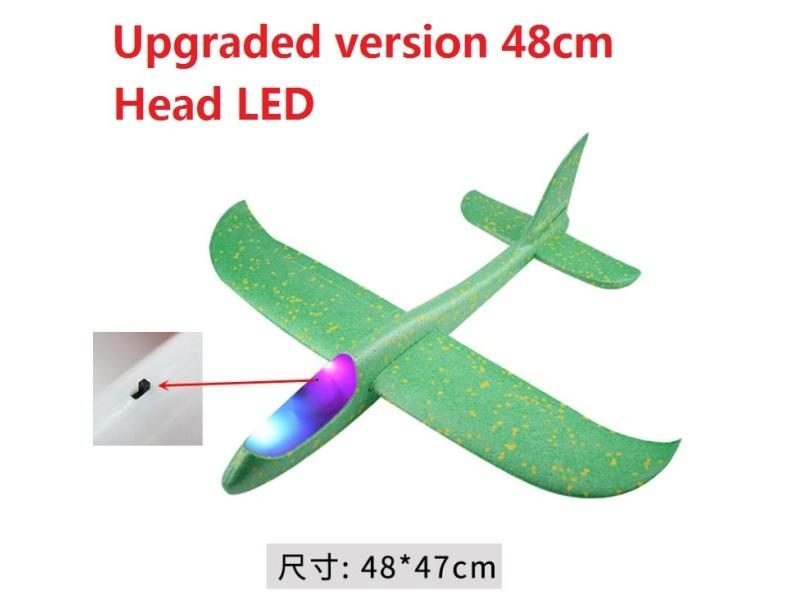 Foam Hand Throwing LED Airplanes Toy 48cm LED Flight Mode Glider Inertia Planes Carousel 5
