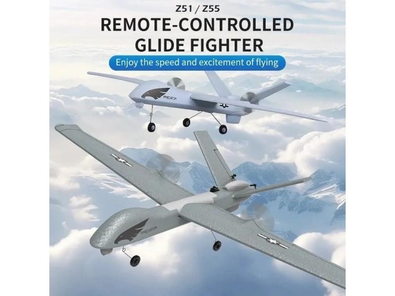 Z51 Predator RC Glider 2.4G 2CH Hand Throwing Foam Plane With Light Fixed 660MM Carousel 2