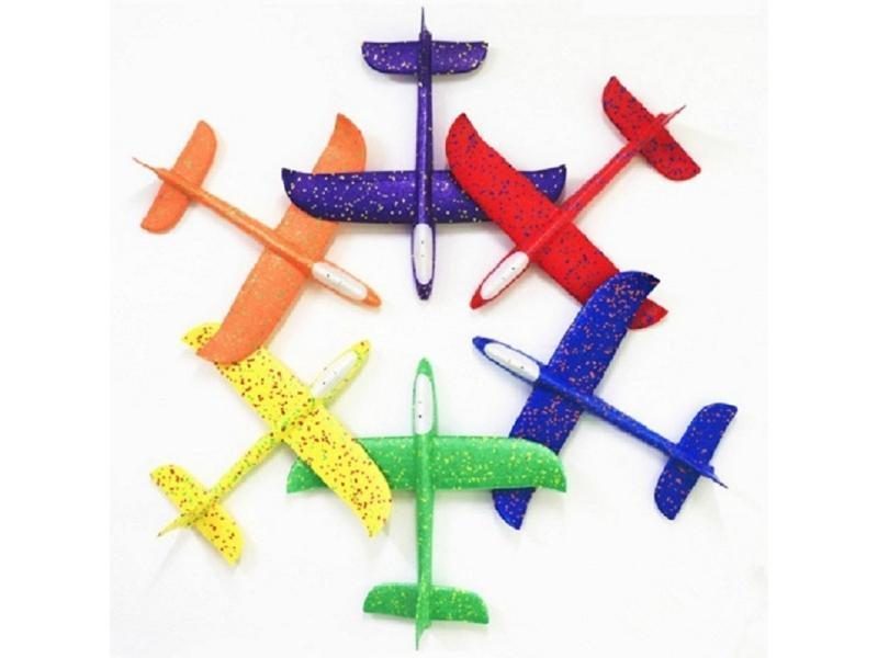 48cm LED DIY Kids Toys Hand Throw Flying Glider Planes Foam Aeroplane Model Carousel 1