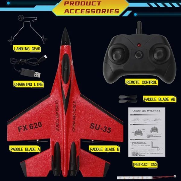 RC Foam Aircraft SU-35 Plane 2.4G Radio Control Glider Remote Control Fighter Carousel 4