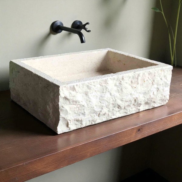 $1 RESERVE MARBLE BASIN NATURAL RAW FINISH 'RARE 370mm x 260mm x 110mm WAS $850 Carousel 1