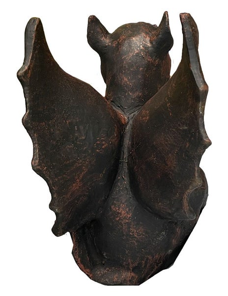 Gargoyle Statue Cast Iron Hand Made Antique Rust Garden Statue Carousel 2