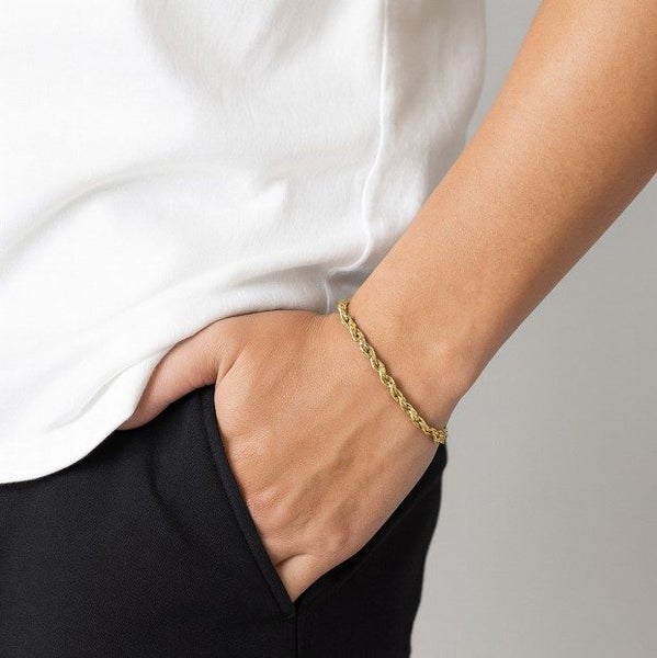 Men’s 3MM Twisted Link Chain with 18k Gold Detailing - SALE!64474464020994111