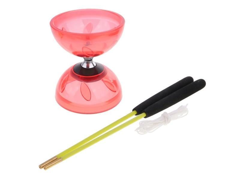 Triple Diabolo Bearings With Sticks Rope Set Rubber Toys Carousel 2