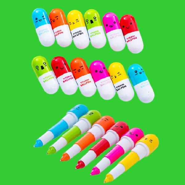 20Pcs 6 Colors Retractable Pill Pens For Kids Party Gifts Carousel 2
