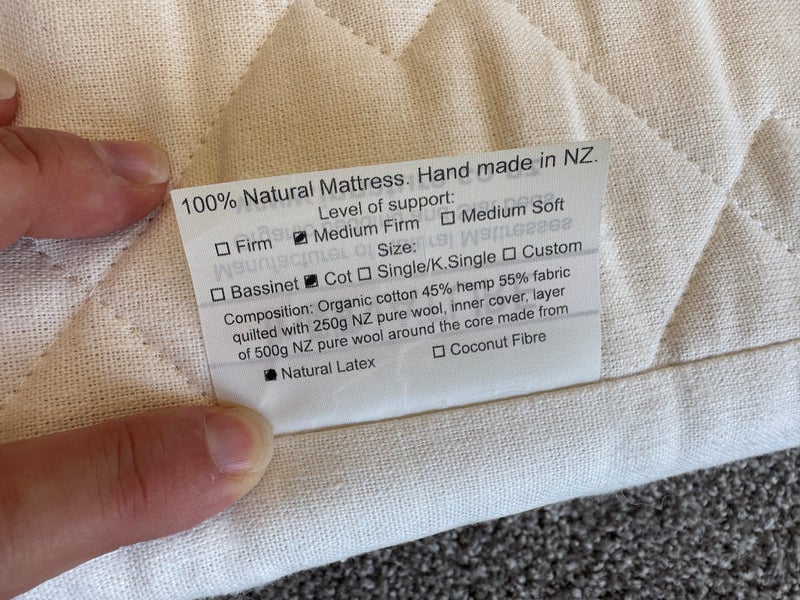 INNATURE Organic Baby Cot Mattress + Full Bedding Bundle – As New Condition64475924400387114