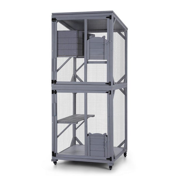 Cat House Wooden 180Cm Rabbit Hutch Pet Condo Small Dog Enclosure Cage Carousel 1