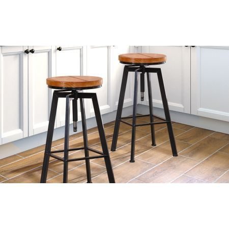 Industrial Bar Stools Kitchen Stool Wooden Barstools Carousel 1
