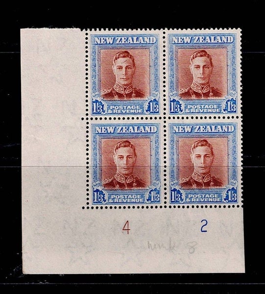 1938 KGVI 1/3 Plate Blk 42 of 4 LHM64481283478145110