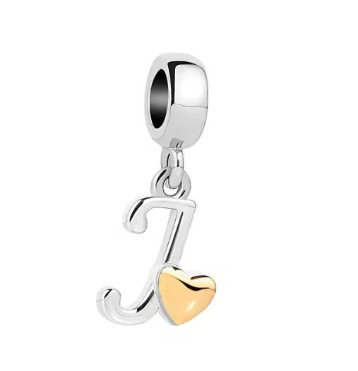 Sterling Silver Letter "J" Charm - Fit's Pandora Bracelet Carousel 1