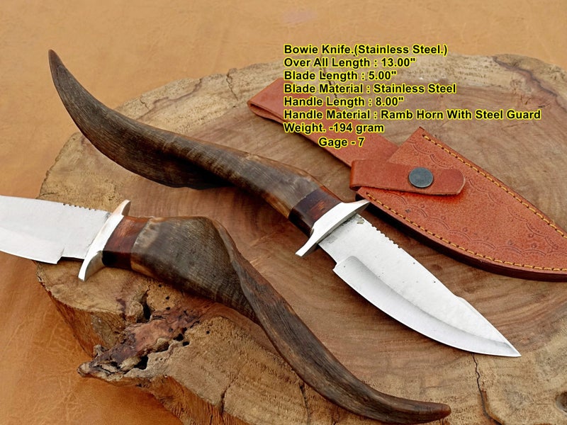 13" Antique Hand Made Bowie With Stag Horn Handle RRP 450$ Carousel 1