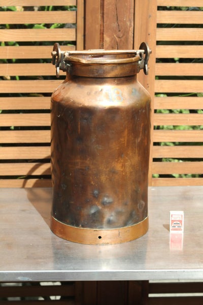 Vintage French 4-gallon copper Milk Can & Yale padlock Carousel 2