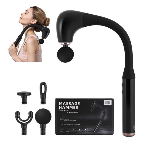 Massage Gun U-Shaped Extended Handle Percussion Massager 4 Heads Carousel 1