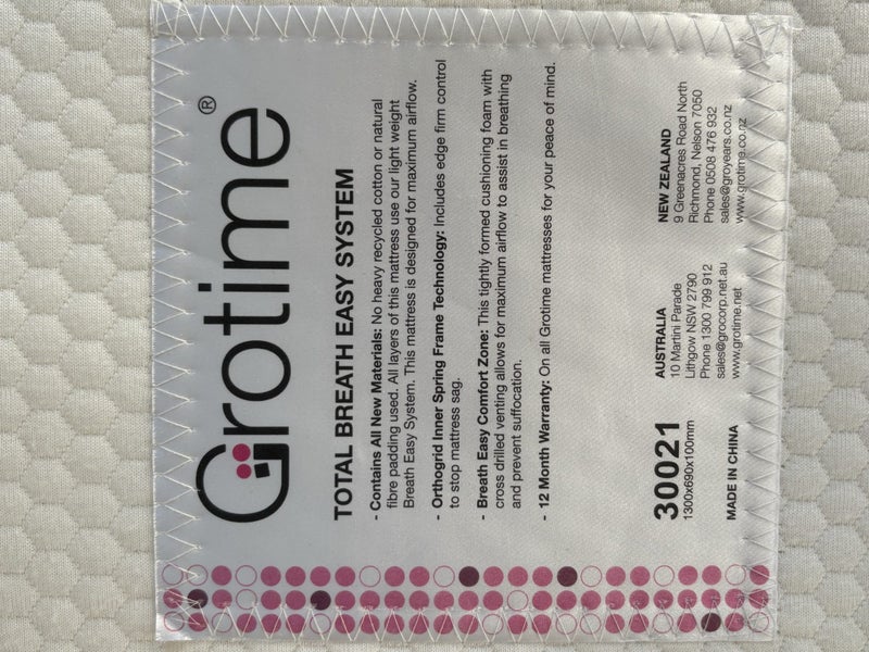 Grotime Breathe Easy Cot Mattress Carousel 1