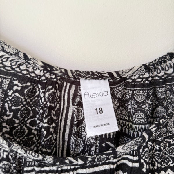 ALEXIA Patchwork Off Shoulder Top Black & White - 18 Carousel 2