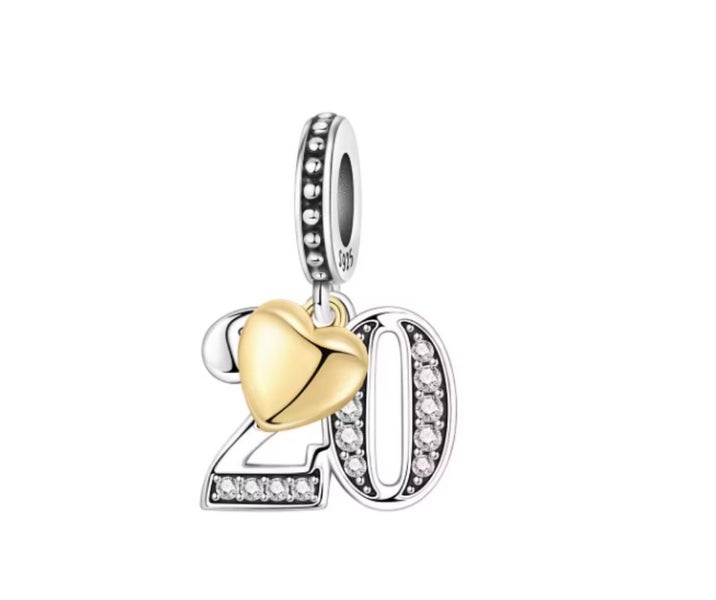 Sterling Silver 20 Charm - Fit's Pandora Bracelet Carousel 1