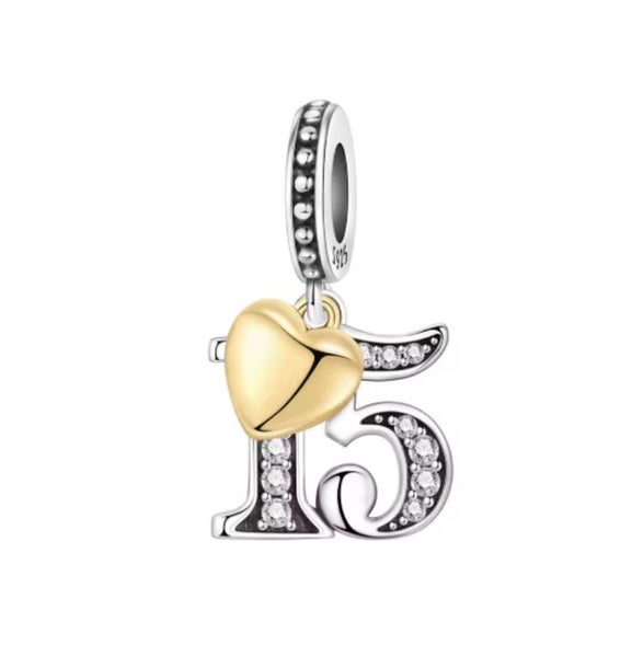 Sterling Silver 15 Charm - Fit's Pandora Bracelet Carousel 1