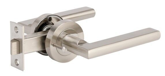 Zanda Epic Door Lever Handle on Round Rose Brushed Nickel Carousel 1