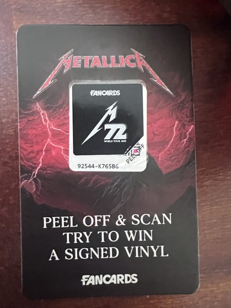 Metallica 2025 Auckland fan card Carousel 2