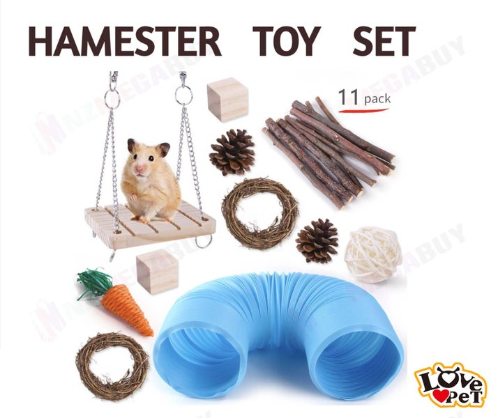 11pcs Hamster Toys Set Guinea Pig Carousel 1
