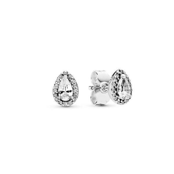 Pandora Sparkling Teardrop Halo Stud Earrings64671632587137111