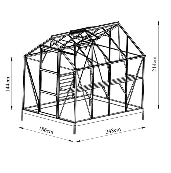 Fairway Glasshouse 6x8ft SINGLE DOOR Carousel 1
