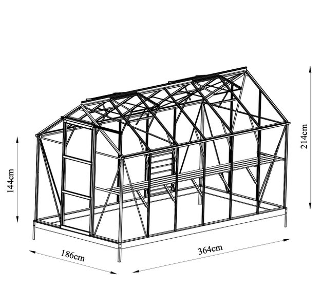 Fairway Glasshouse 6x12ft SINGLE DOOR Carousel 1