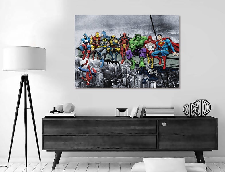Framed $1 RESERVE 1 Panel Canvas Print - Super Hero Carousel 3