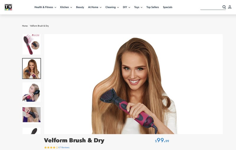 Brand New Velform Brush & Dry 2-in-1 Hair Dryer and Styler - As Seen on TV Carousel 7