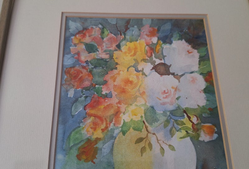 <<< ORIGINAL SIGNED FLORAL PAINTING +++ Carousel 14