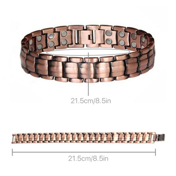Men Red Copper Therapy Bracelet for Arthritis Pain Carousel 1
