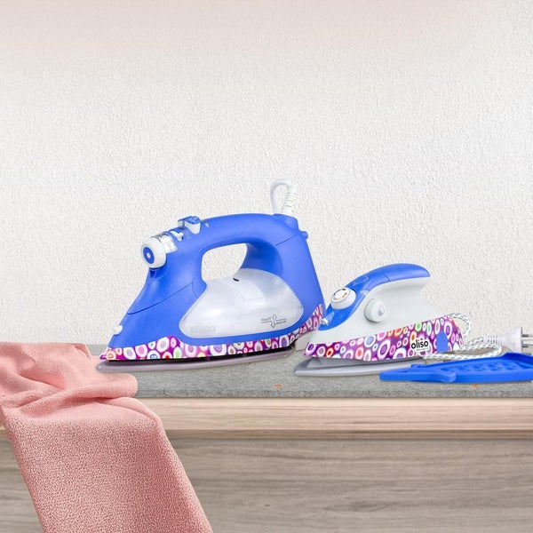 Oliso Kaffe Fassett Mini Iron With Decorative Tin Carousel 2