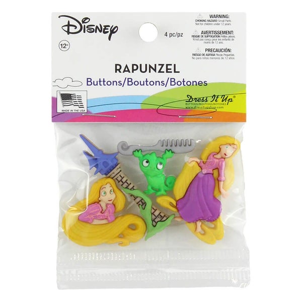 Jesse James Novelty Disney Rapunzel Buttons Pack of 4 Carousel 1