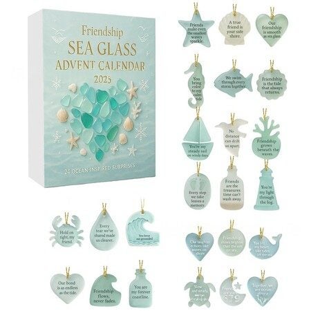 Friendship Sea Glass Postive Support 2025 Advent Calendar 24DAYS Christmas TREE Carousel 1